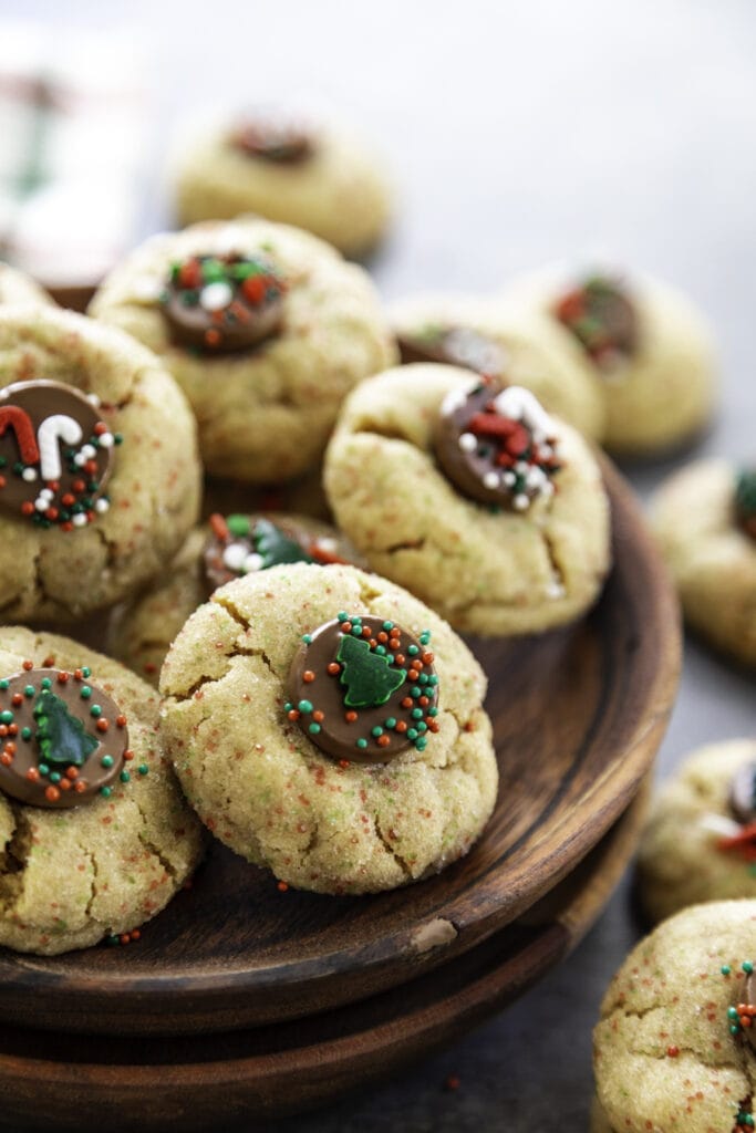 plate of peanut butter blossom cookies