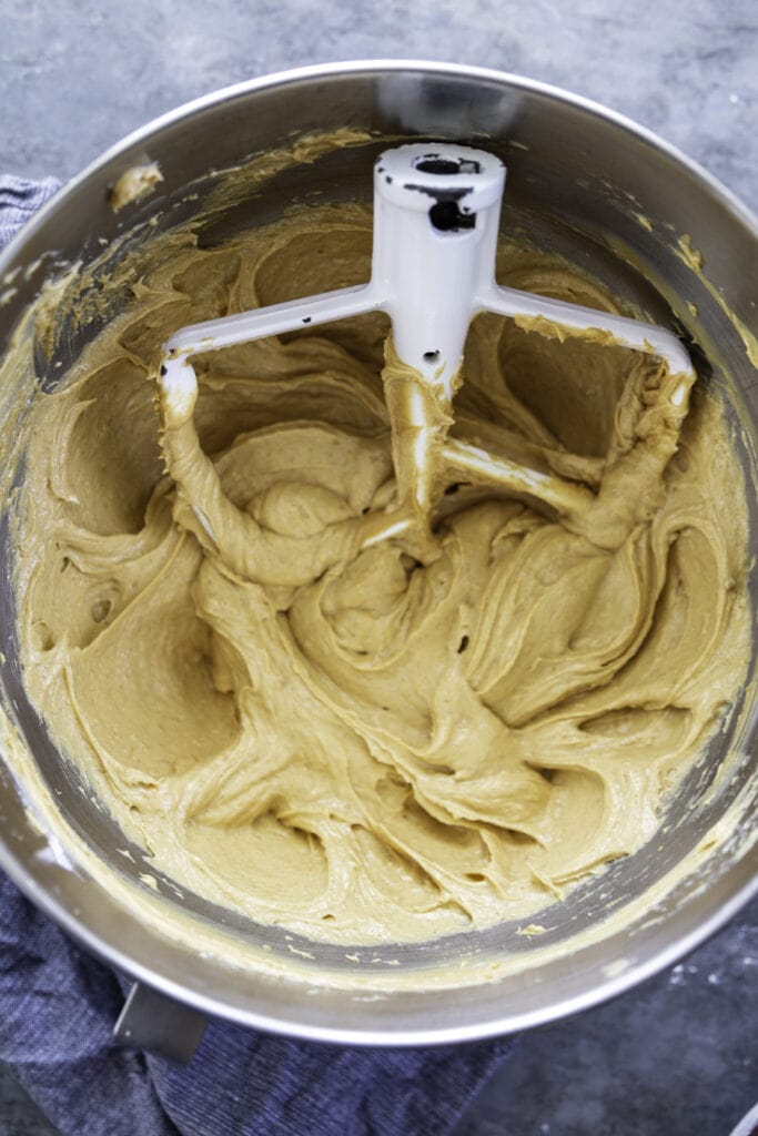 overhead shot of peanut butter cookie dough
