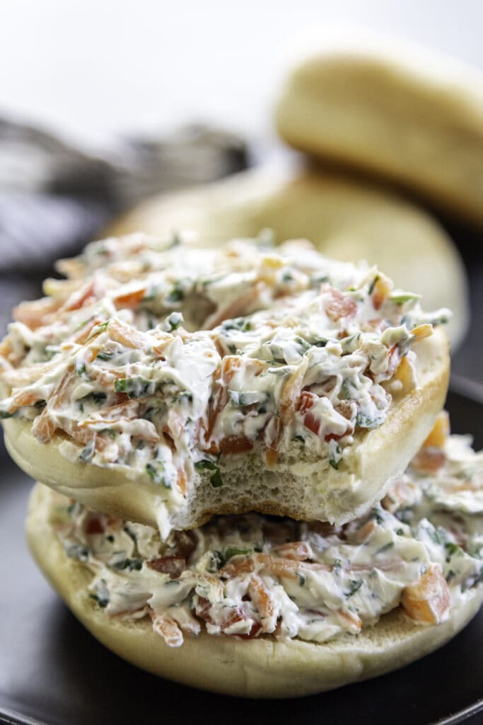 veggie cream cheese on bagel