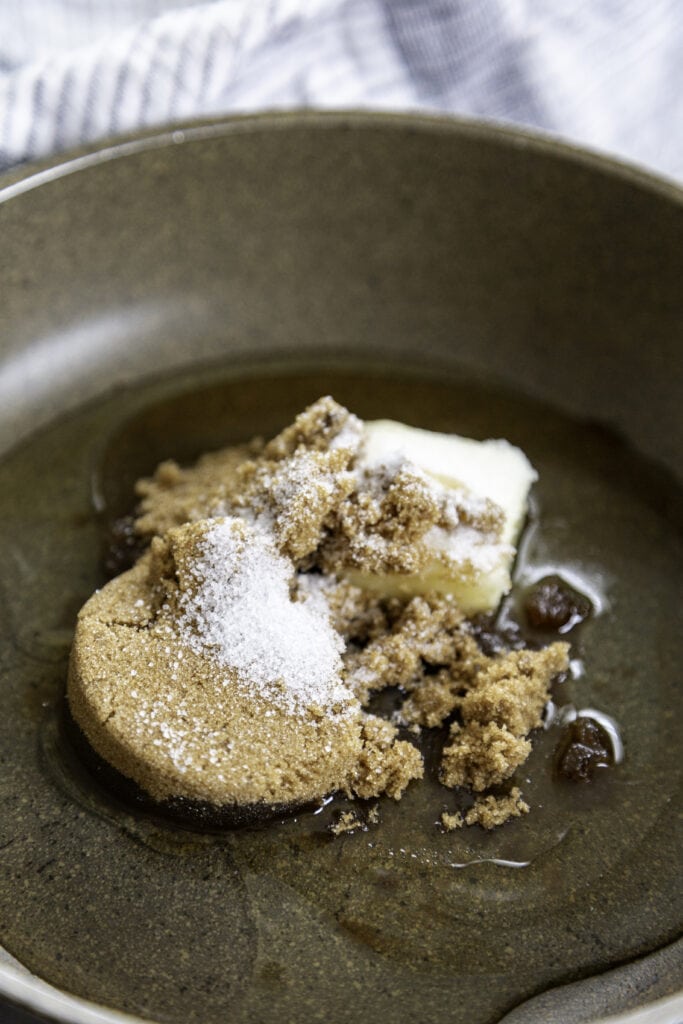 maple syrup, butter and brown sugar in a pan