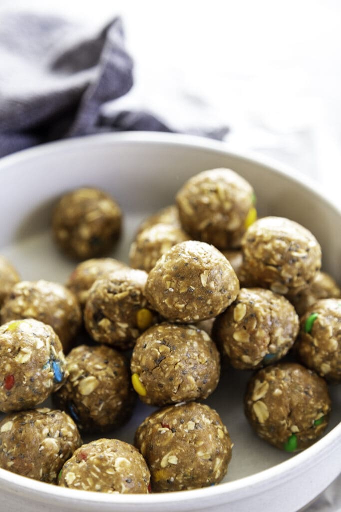 bowl of protein balls