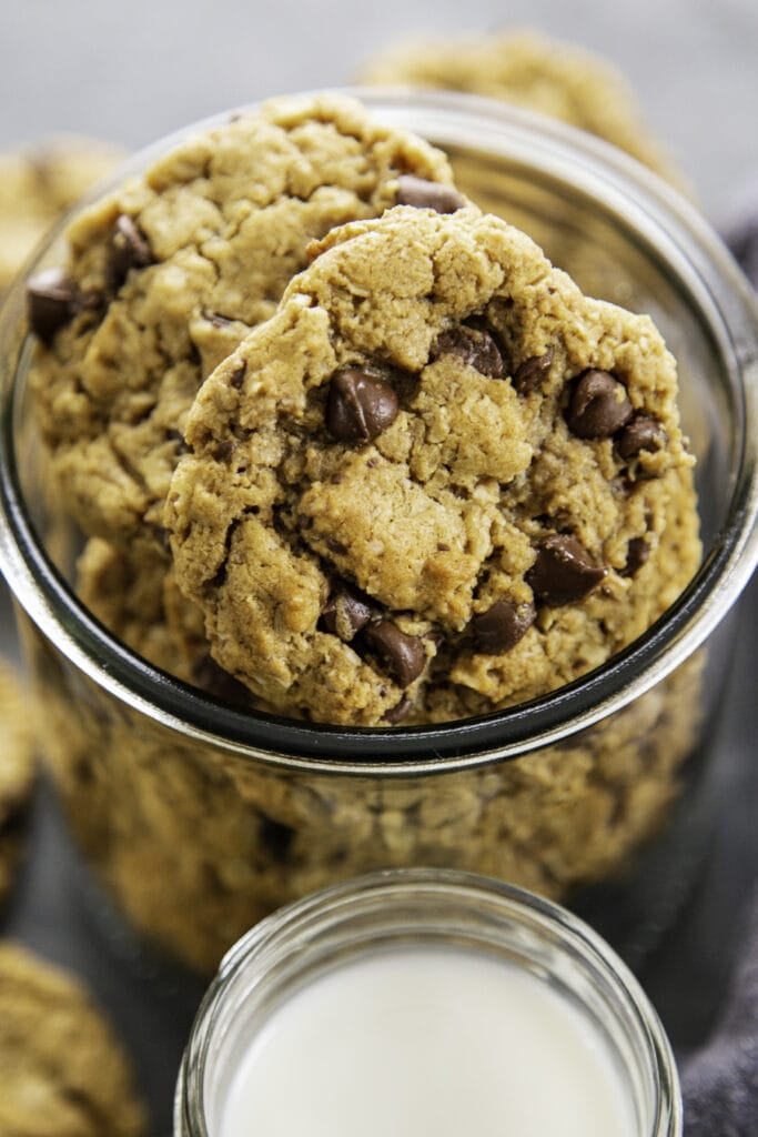 overhead shot chocolate chip peanut butter cookies