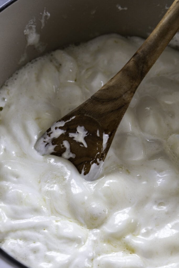 baking pot with melted marshmallows