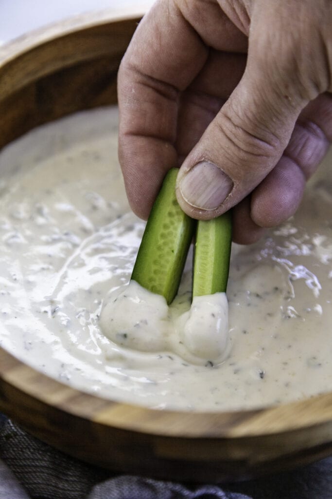 dip with cucumbers