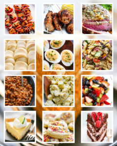 summer bbq menu collage
