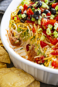 Mexican dip with tortilla chips
