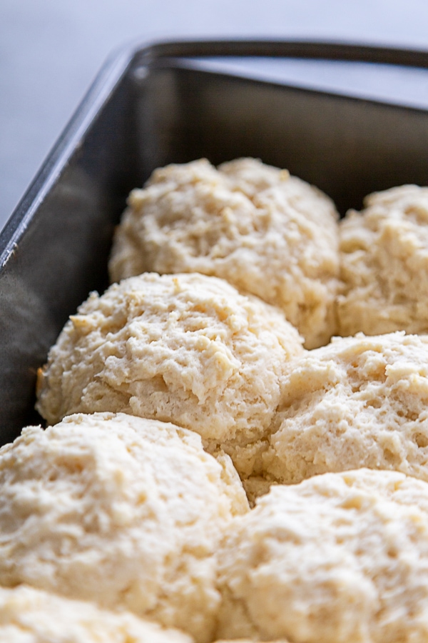 baked biscuits in pan