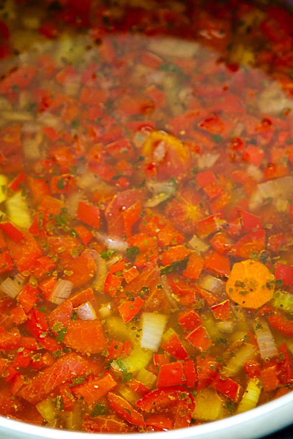 cooked vegetables in instant pot for chicken soup