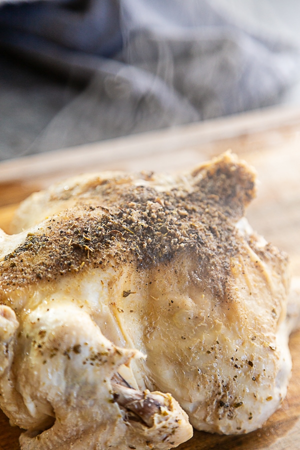 cooked chicken steaming