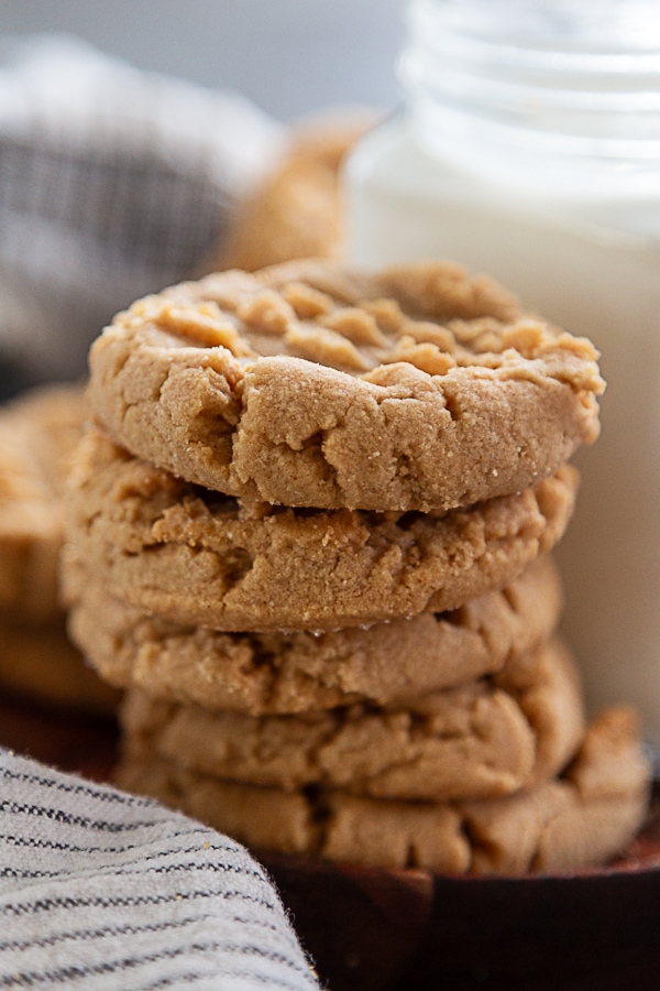 stack of peanut butter cookies
