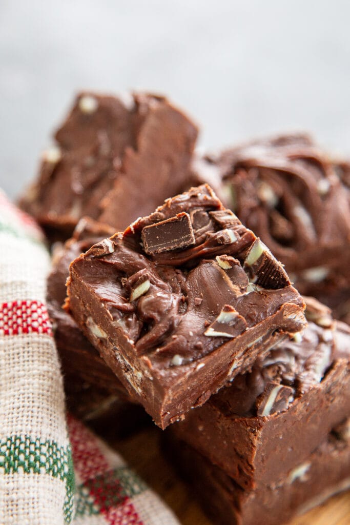 mint fudge close up
