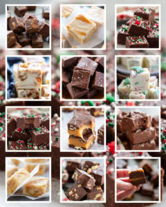 collage of fudge recipes