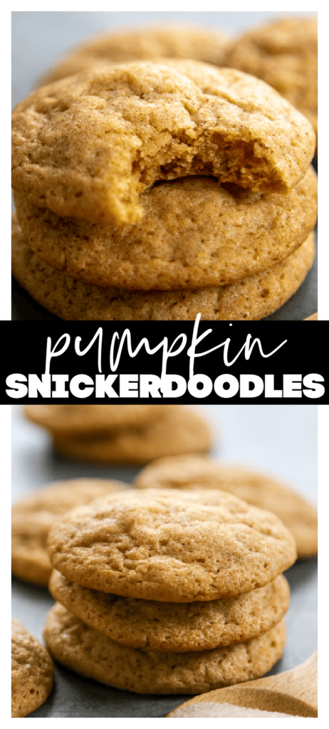 pinterest collage image pumpkin snickerdoodle cookies