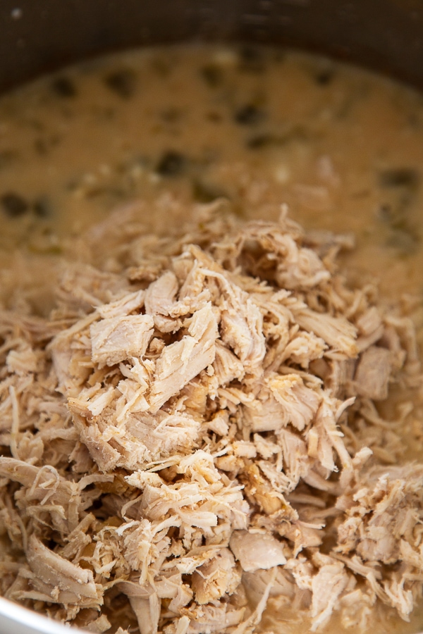 chicken shredded in white chili