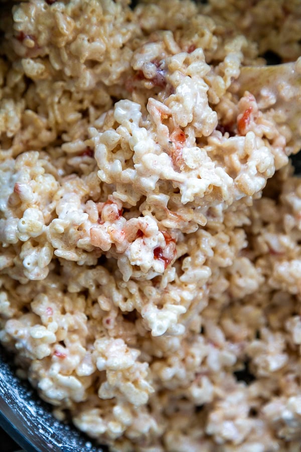 strawberry preserves in rice krispie treats
