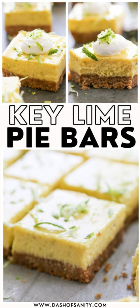 key lime pie bars recipe with recipe title