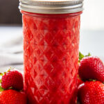 jar of strawberry sauce