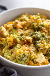 bowl of broccoli casserole