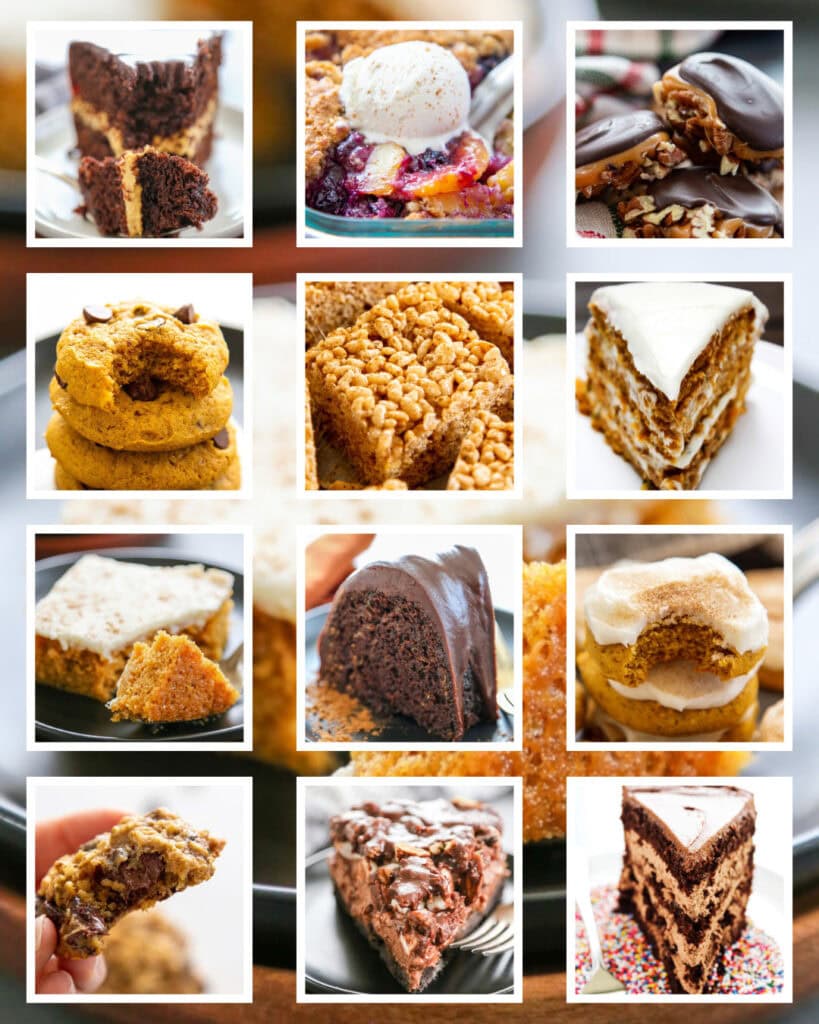 collage image of desserts