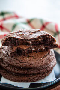 stack of molten lava cookies