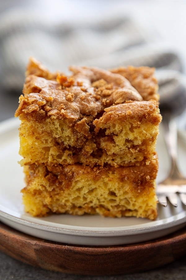 coffee cake stacked on plate
