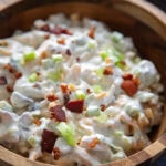 close up shot of dip in bowl
