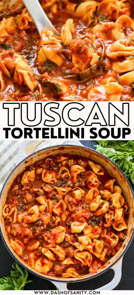 tortellini soup collage image
