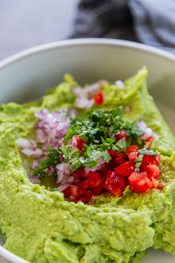 Edamame Guacamole with pico on top