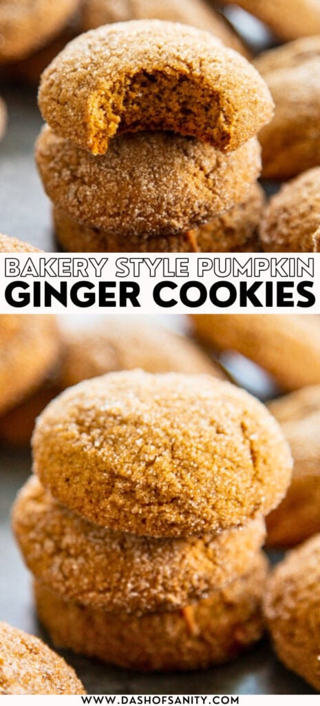 collage image of pumpkin ginger cookies