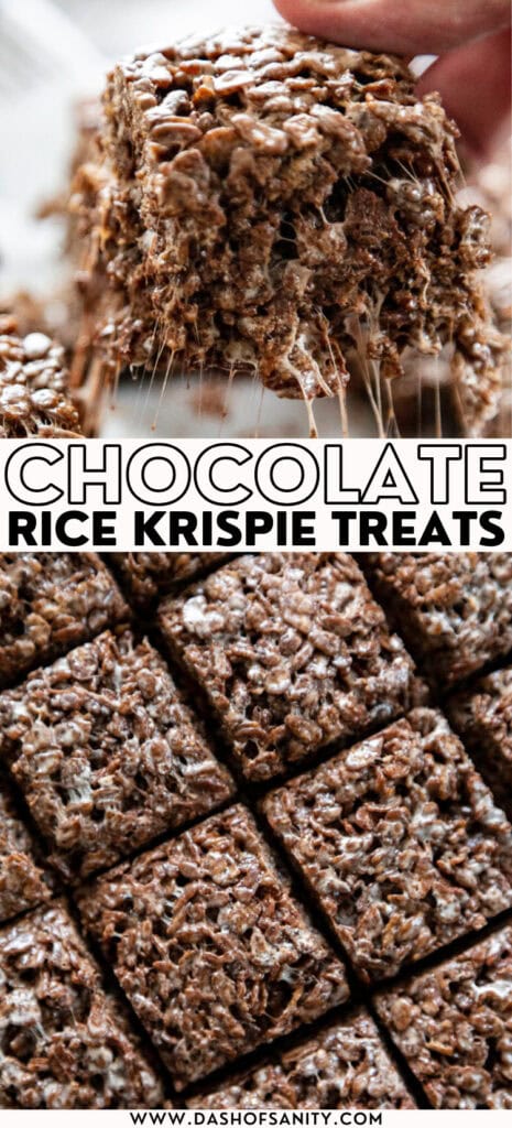 collage image chocolate rice krispie treats