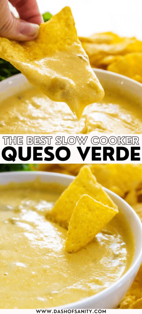 queso verde with chips