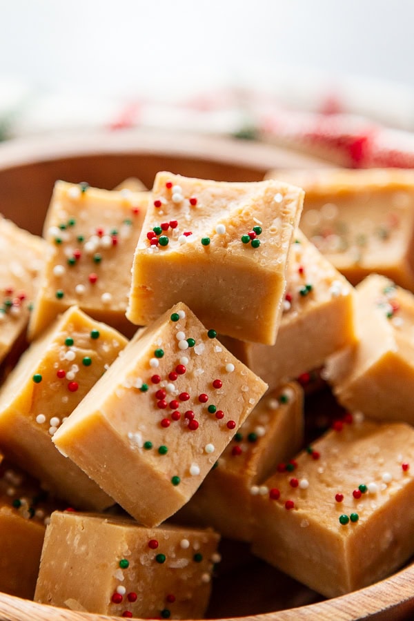 close up shot of peanut butter fudge